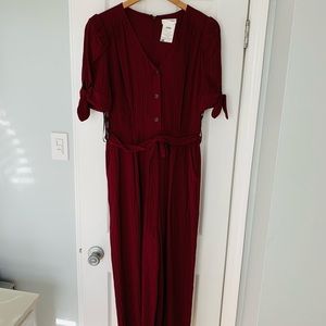 Calvin Klein deep cranberry jumpsuit